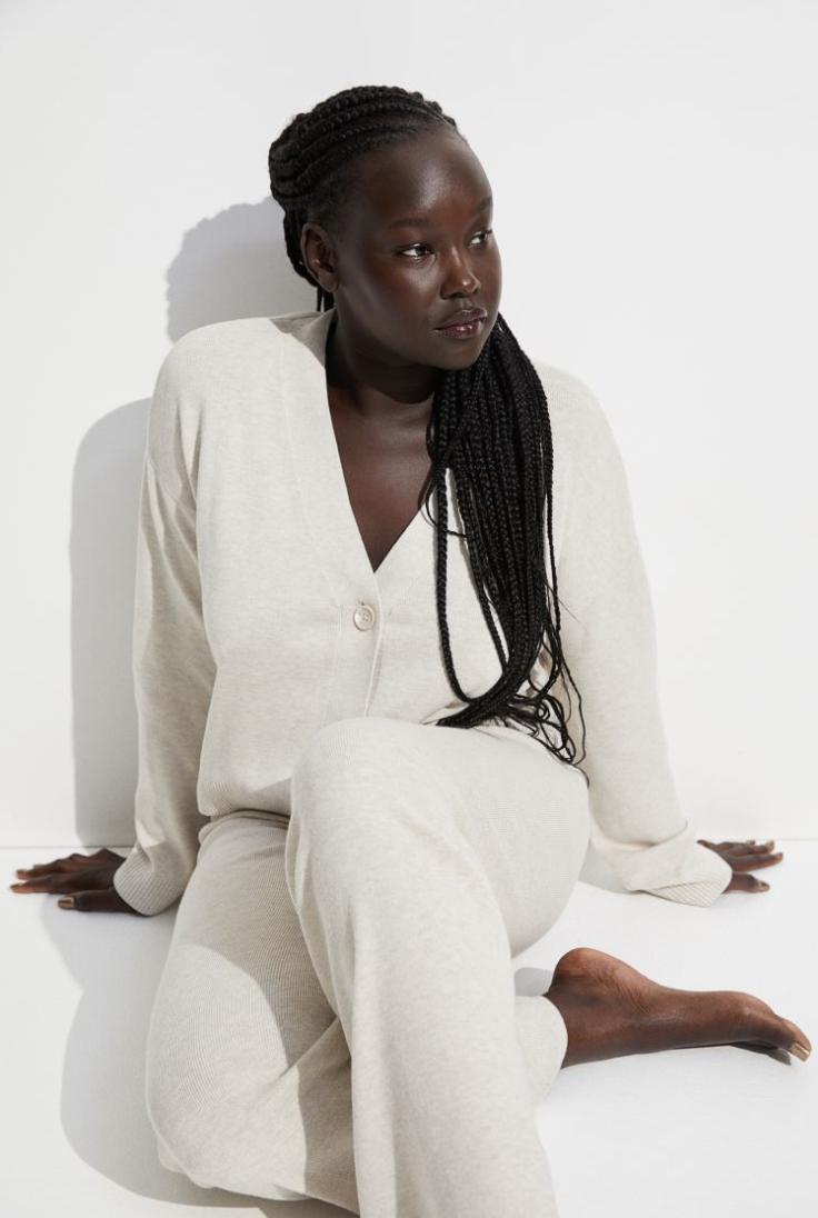 Fine-Knit Cardigan and Flared Pants H&M Fine-Knit Cardigan and Flared Pants
