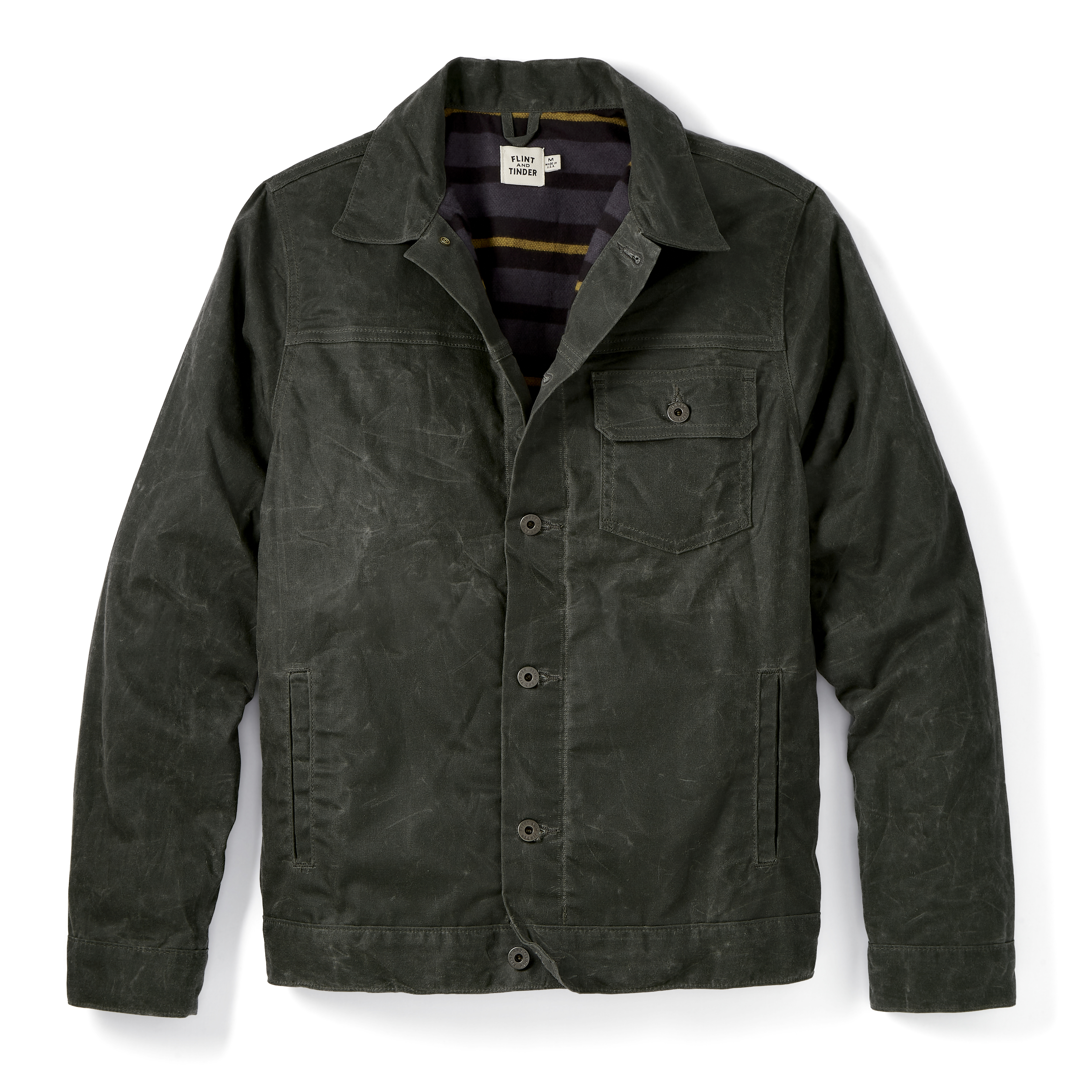 Flint And Tinder Waxed Trucker Jacket Flint And Tinder Wool-Lined
