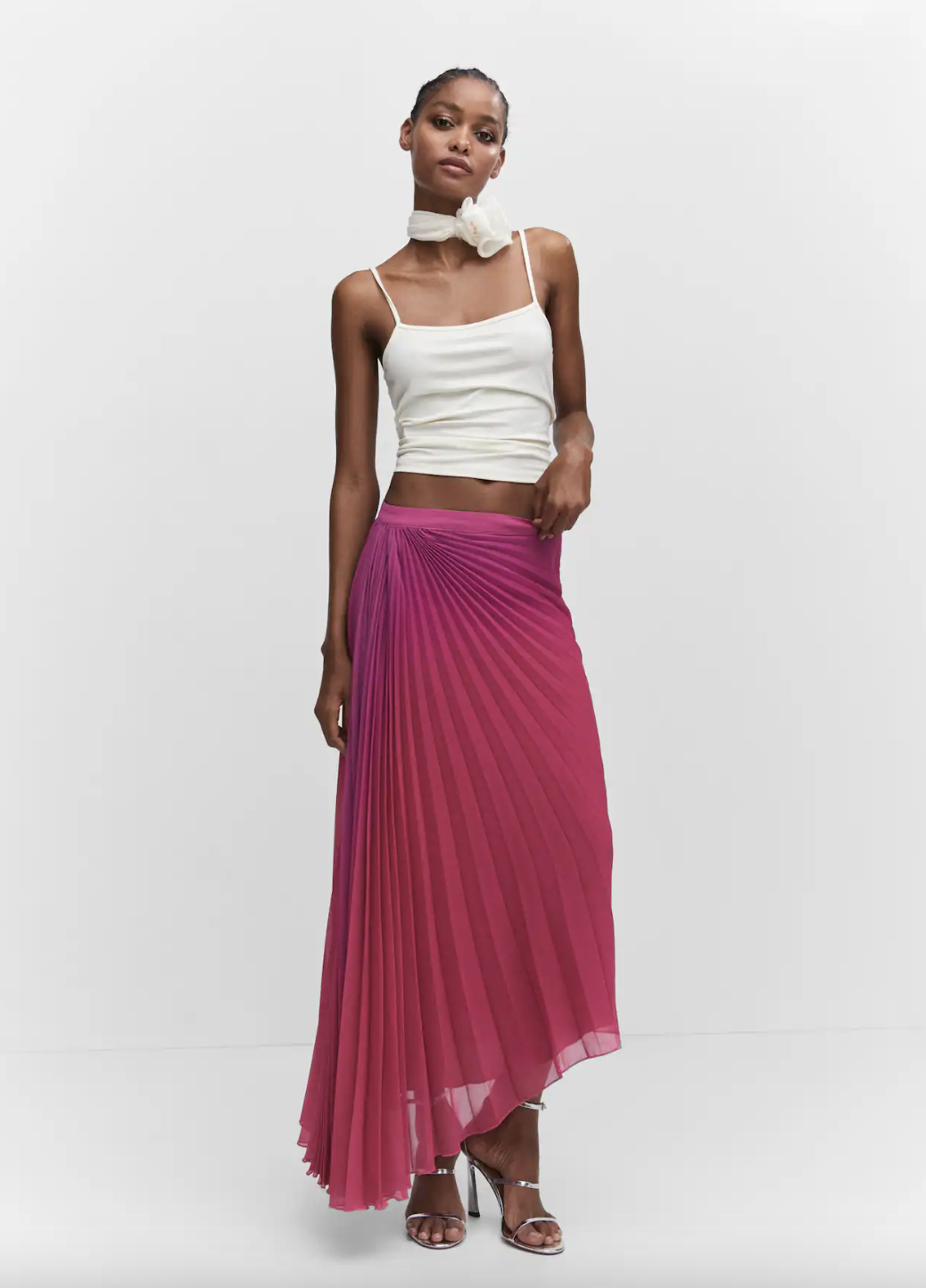 Falda Plisada Falda Pareo Satinada Faldas Largas Plisadas De Zara