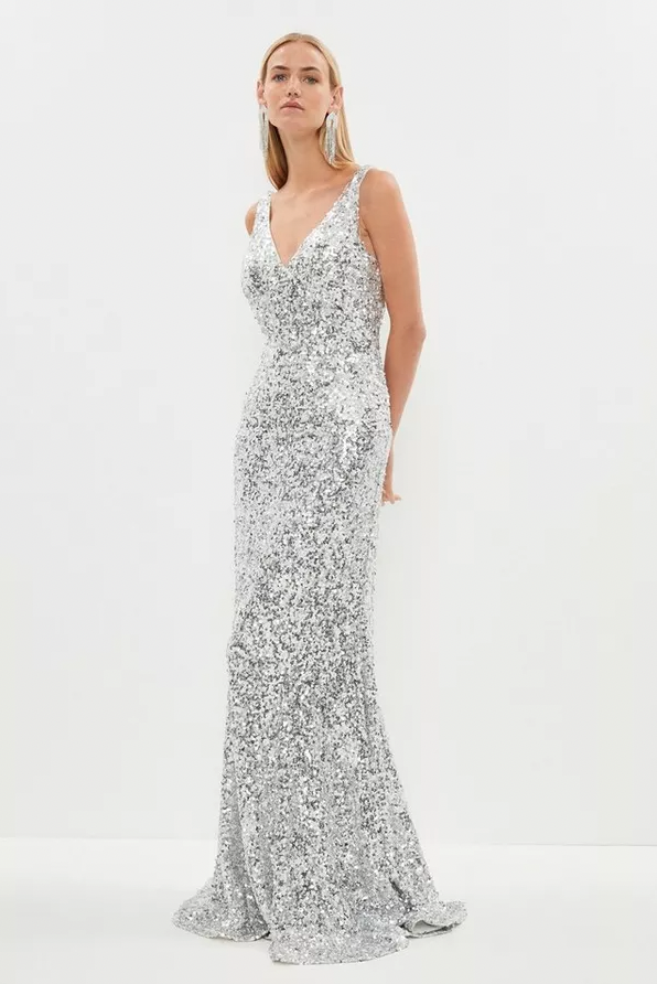 Kendall Jenner's silver maxi is the party dress of our dreams