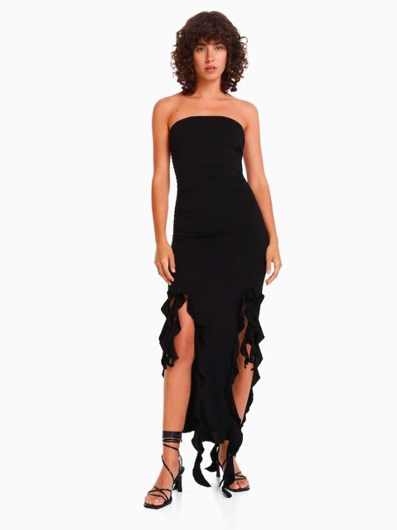 Collection Bershka Vestidos En Bershka 2019 Vestido Negro Flecos