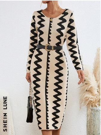 vestidos de punto de SHEIN para llevar con botas altas