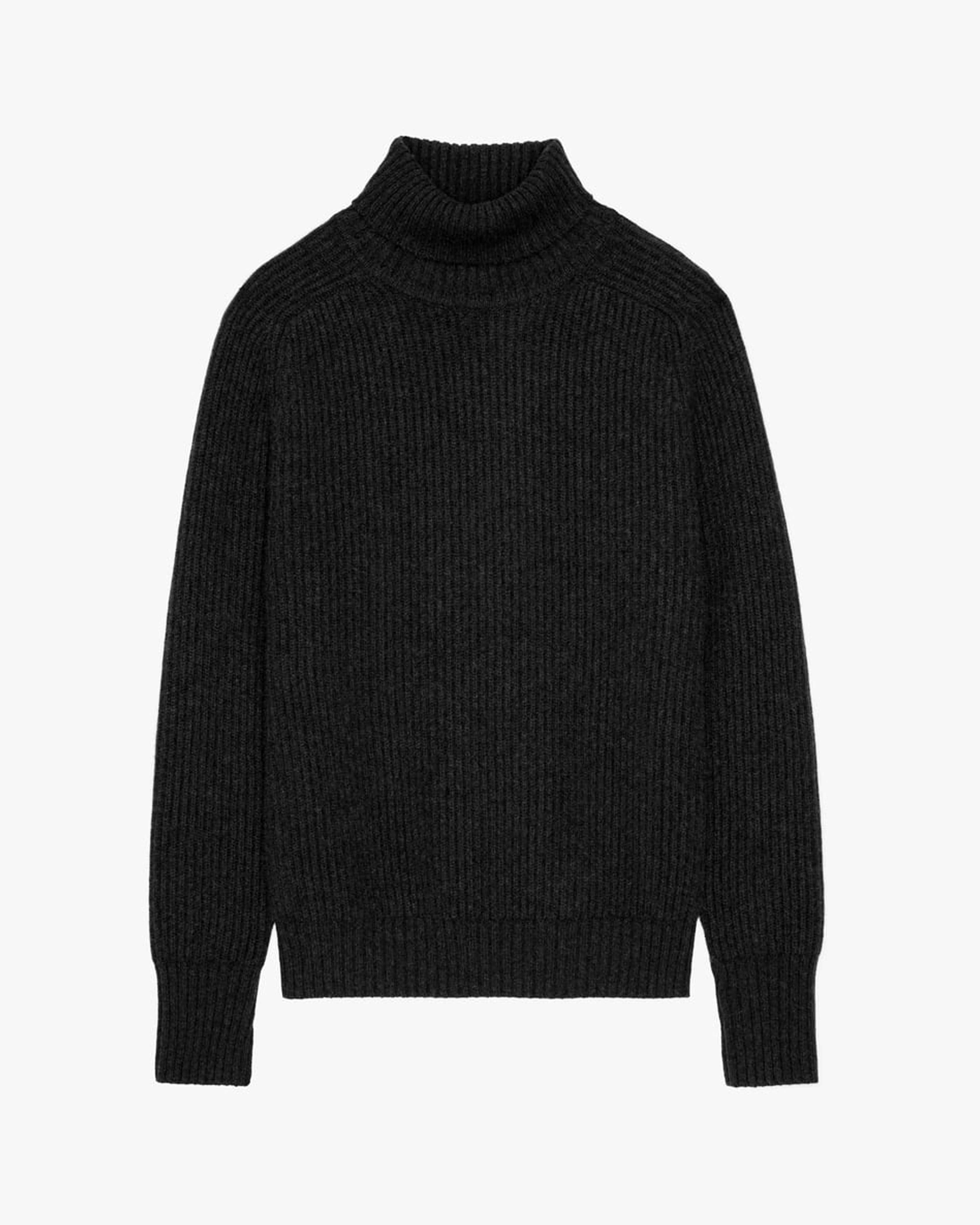 Cashmere Jersey Negro Cuello Alto Massimo Dutti Jersey Crochet