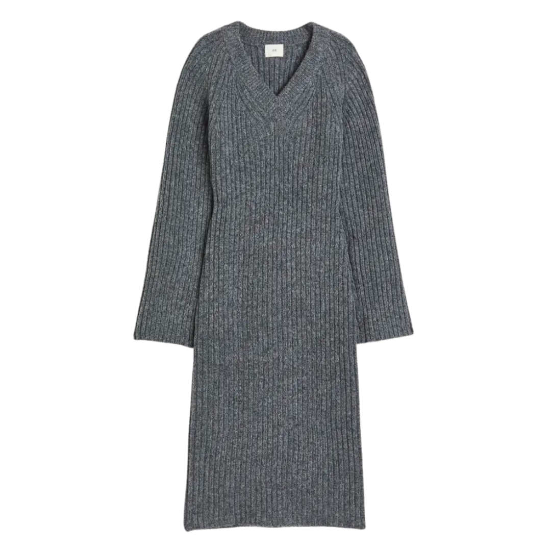 Gebreide Jurk Jurk Met Lange Mouwen H&m Deze Ribgebreide