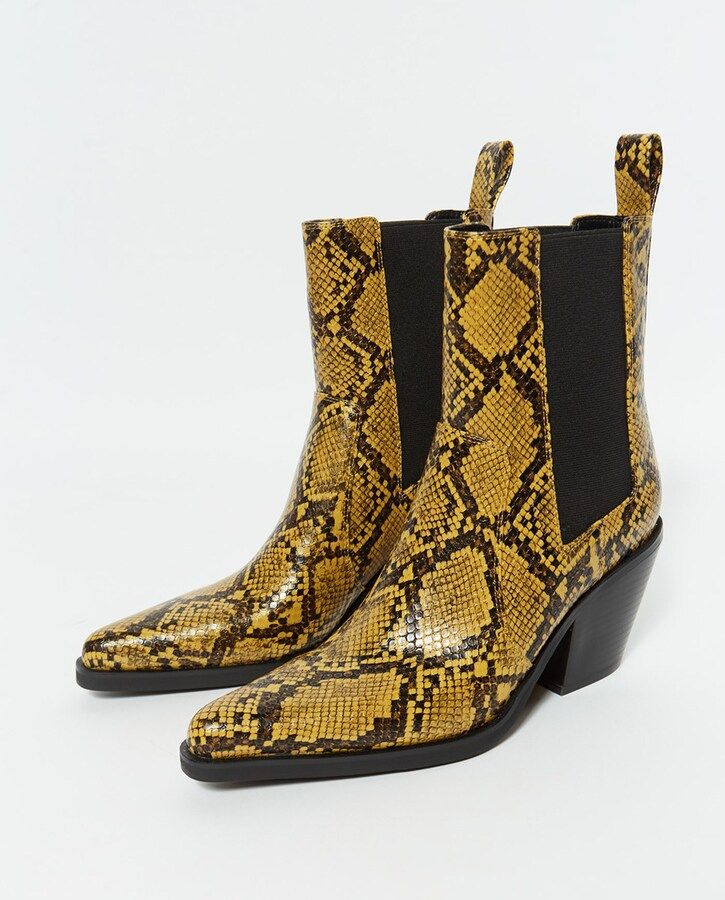 Botas Zara Botines Serpiente Zara Zara Heeled Animal Print Ankle