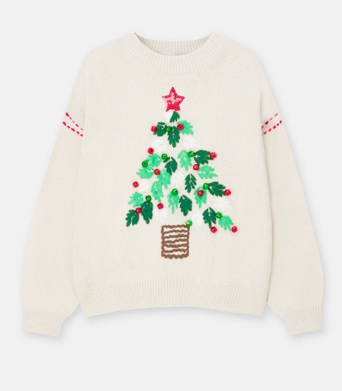 Sueter Blanco Pull And Bear Sueter De Navidad Pull And Bear Sueter