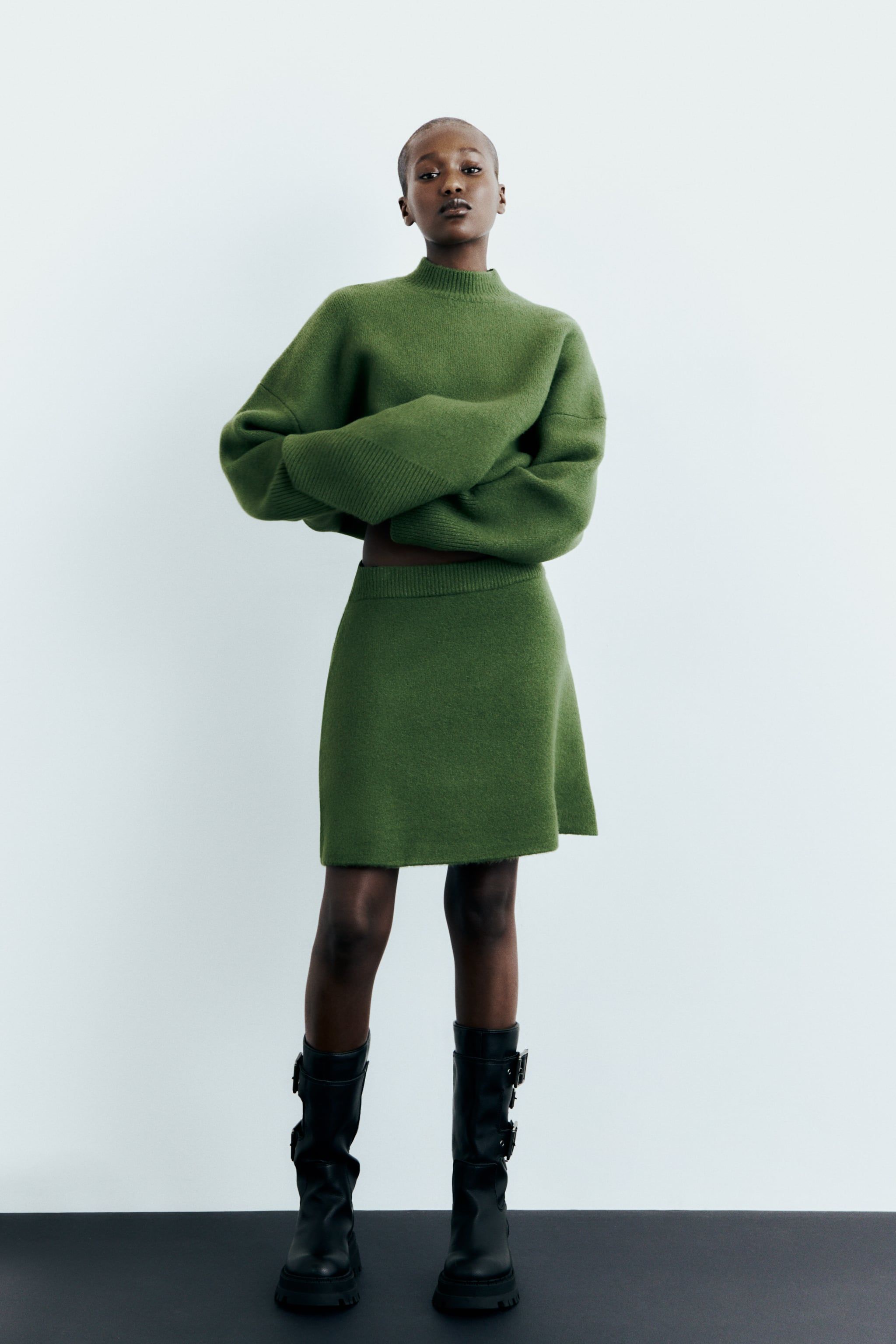 Jersey Conjunto Punto Zara Mujer Sweater Jersey Verde Zara Mujer