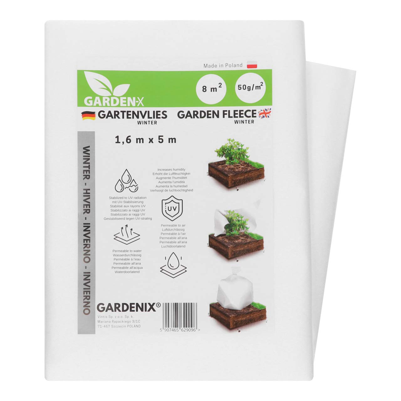 Biotop - Panno Termico antigelo - Coperta Termica per Tutti i Tipi di Piante e arbusti - Tessuto Morbido, Resistente e Durevole - Dimensioni: 4 x 10 m -30 g