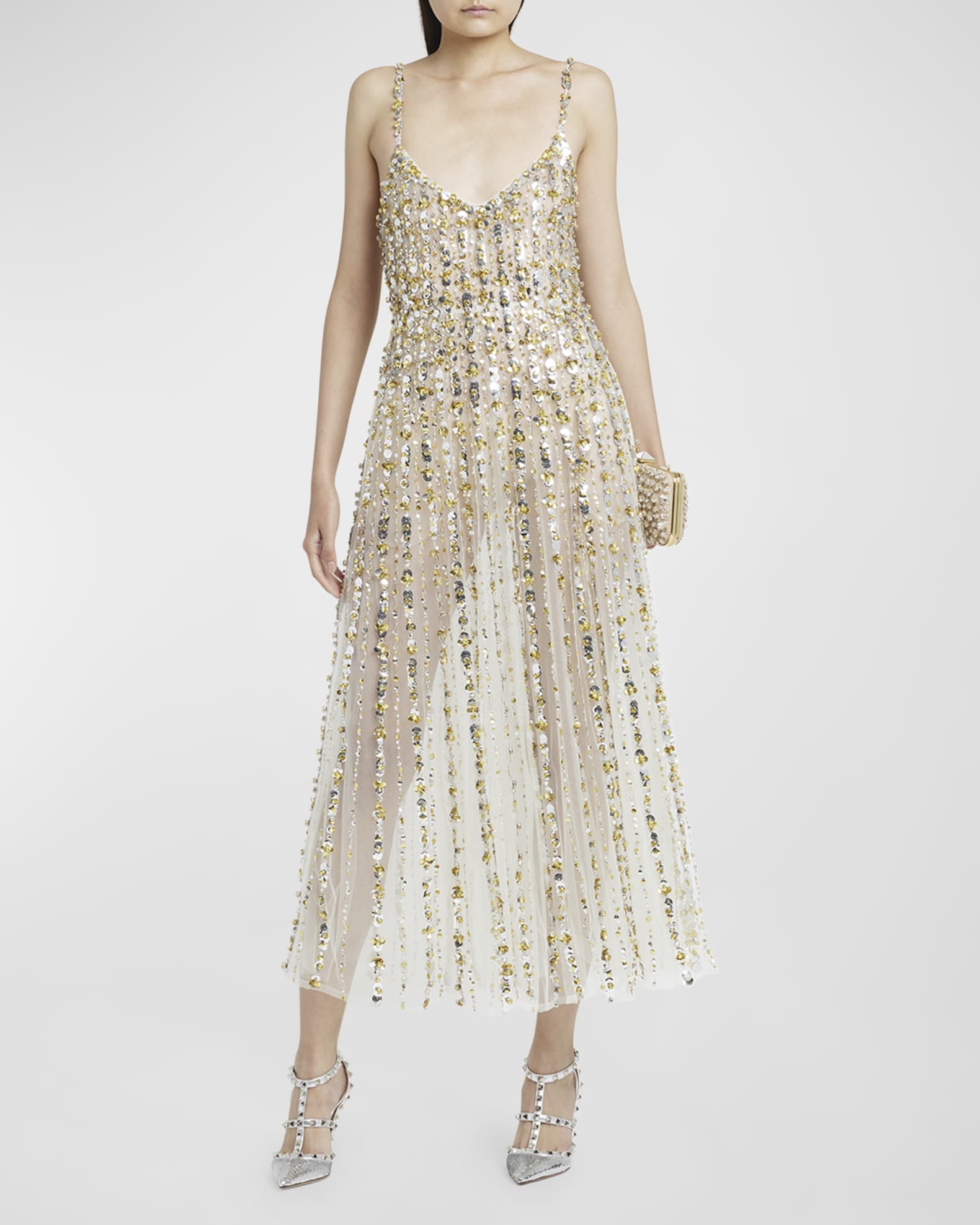 slim fit dress slacks Jessica Betts Sequined 2024 Grammys Red Carpet Dress main image 1