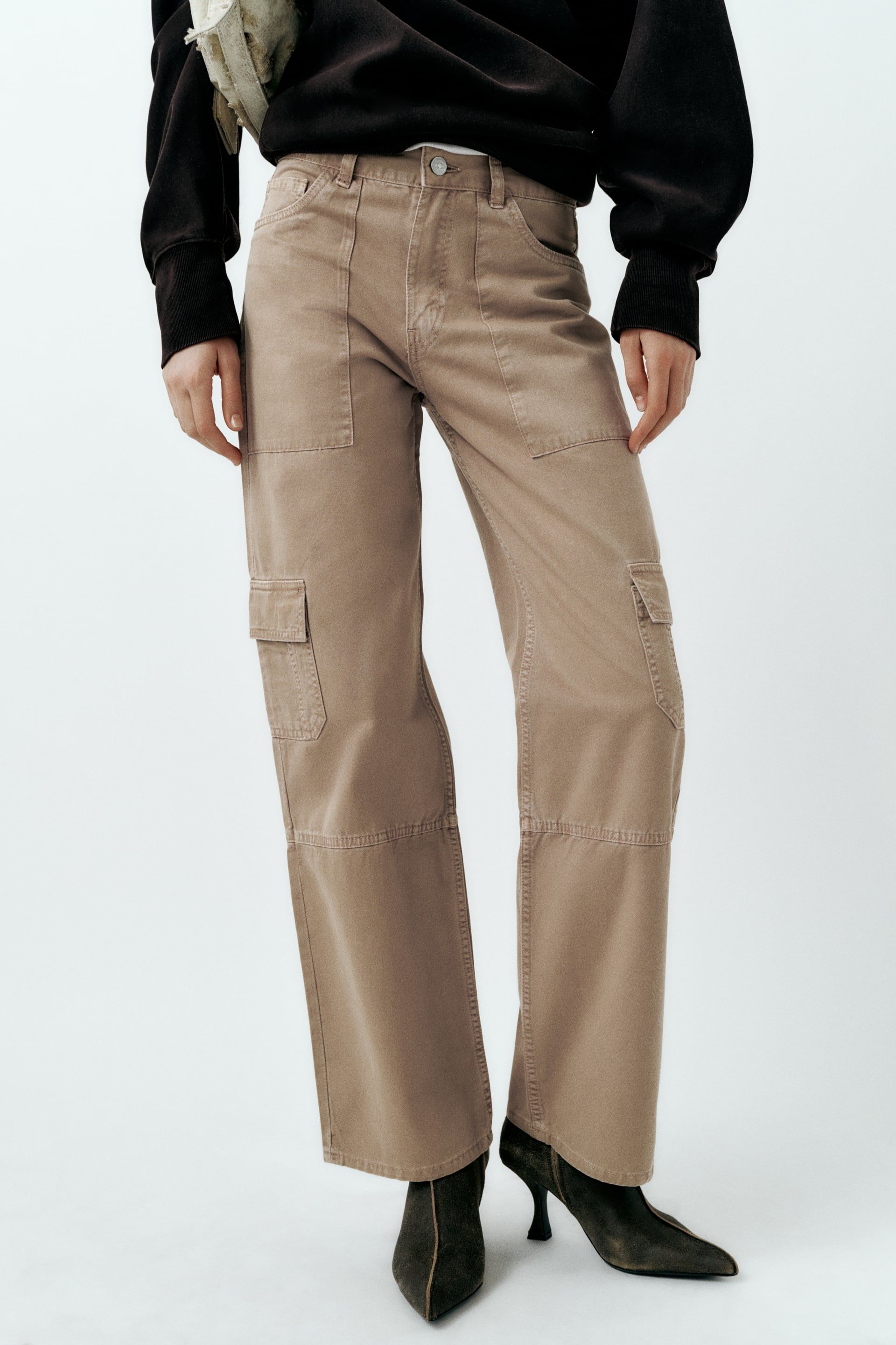 Pantalón Cargo Pantalon Azul Marino Mujer Zara Pantalones Cargo De