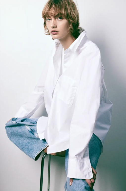 Fashion White Pretty Shirts Korean BF Style Oversize White Shirt