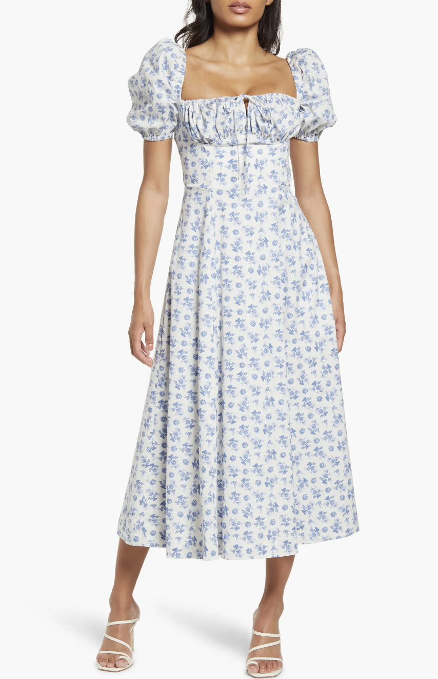 Where to Find Alex Drummond's Pretty Blue Floral Dress for Spring