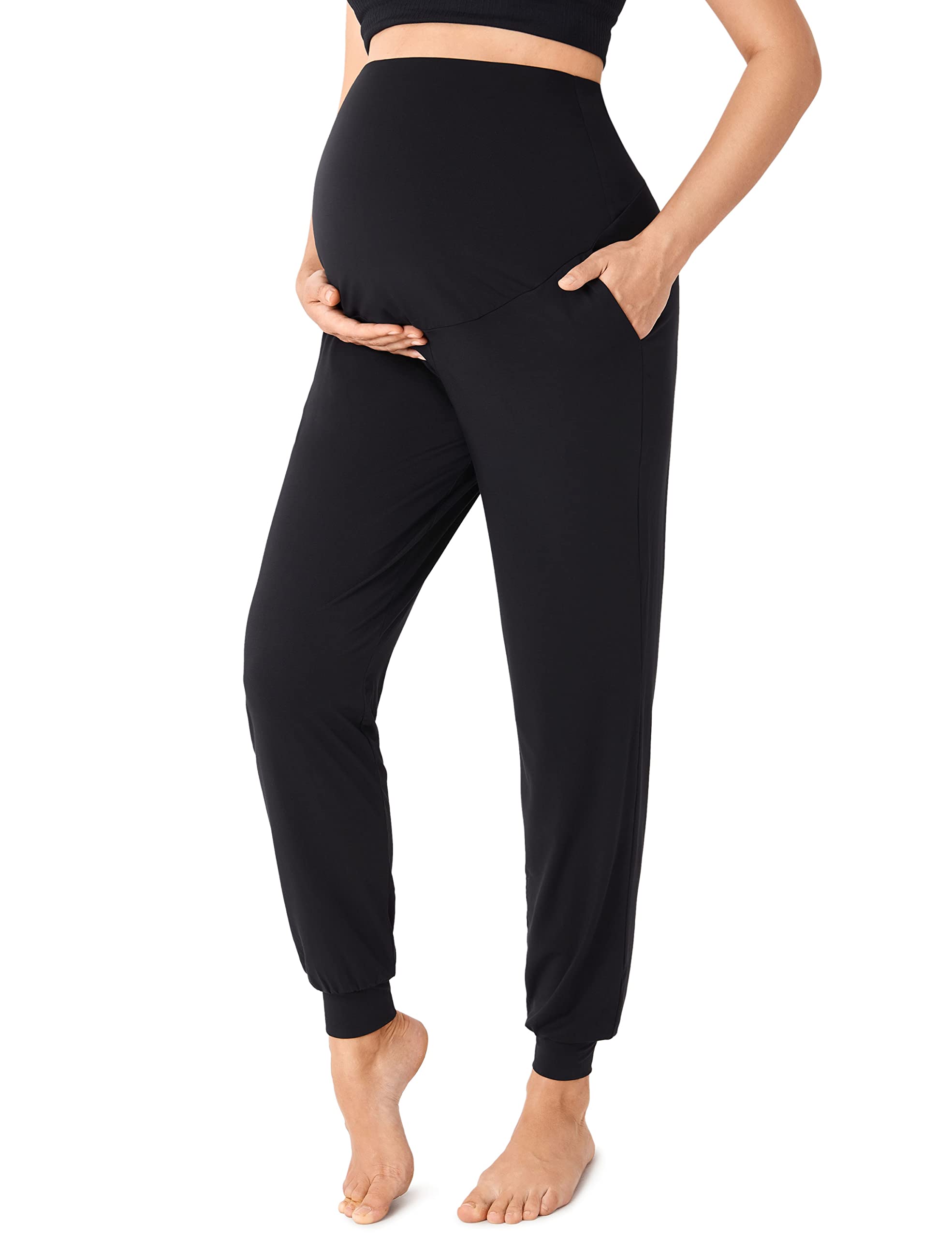 Tuta Yoga Premaman Senza Cuciture EastElegant, Collo Quadrato E Maniche Lunghe, In Tessuto A Coste Elastiche, Comfort E Stile