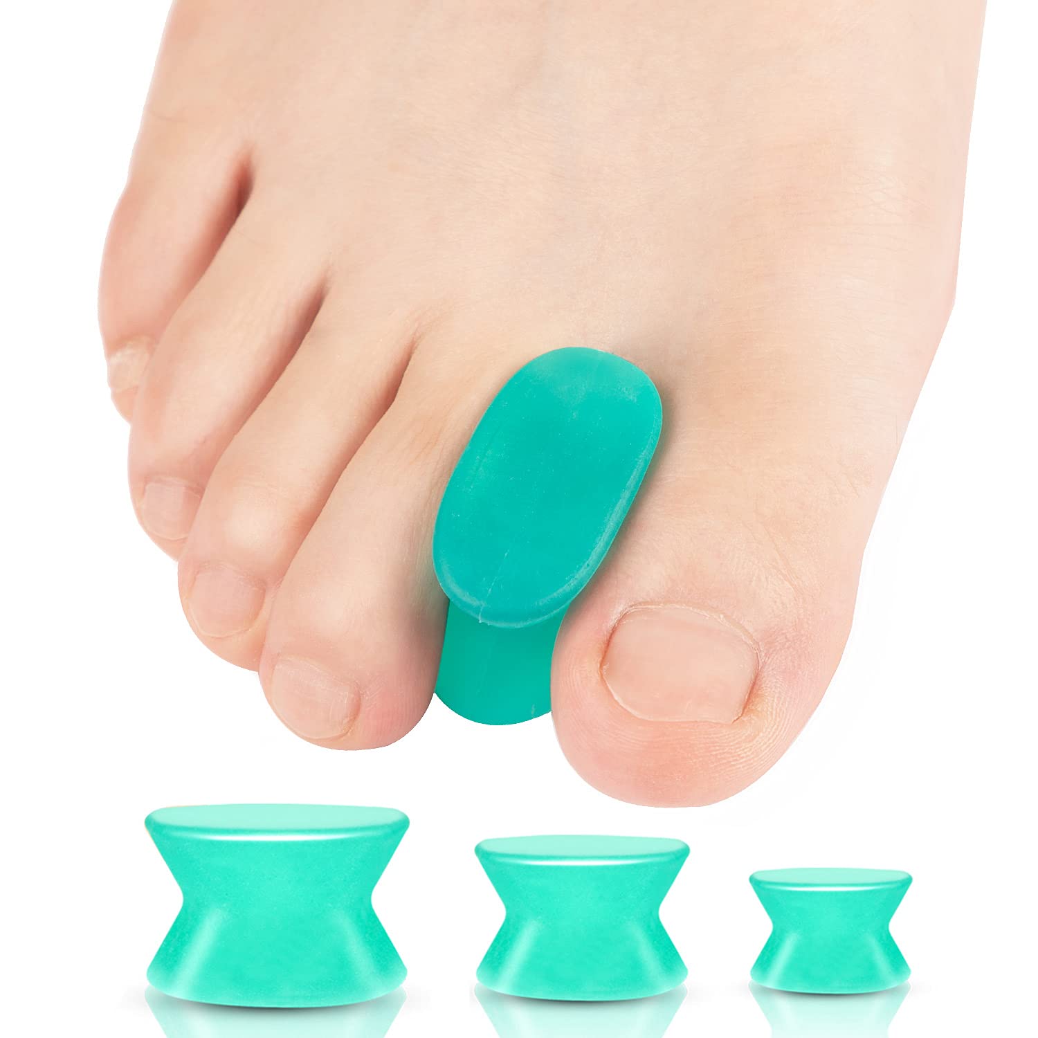 Correttore Per Dita A Martello: 4 Separatori In Silicone + 4 Bende Imbottite, Per Alluce Valgo E Dita Sovrapposte