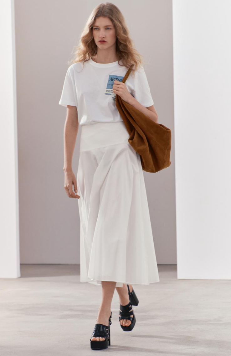 Falda Blanca Falda Midi Punto Zara España Tiendas La Falda Midi De