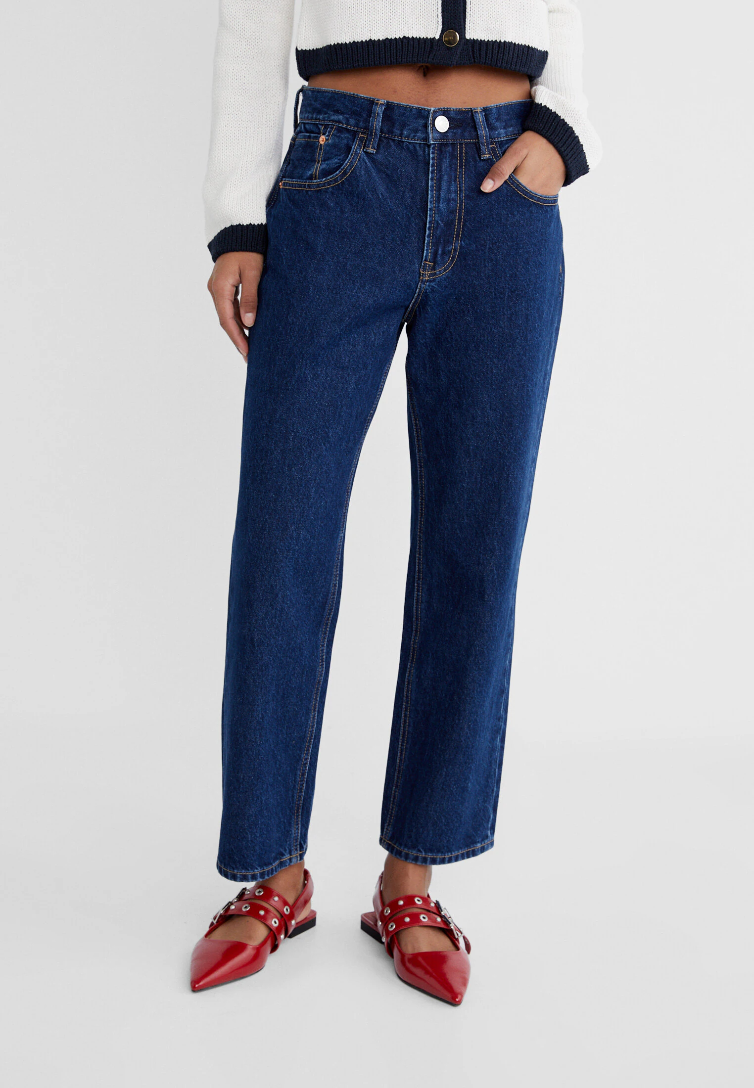 Pantalon Jean Jeans Tiro Alto Paris Jeans Stradivarius Pantalon