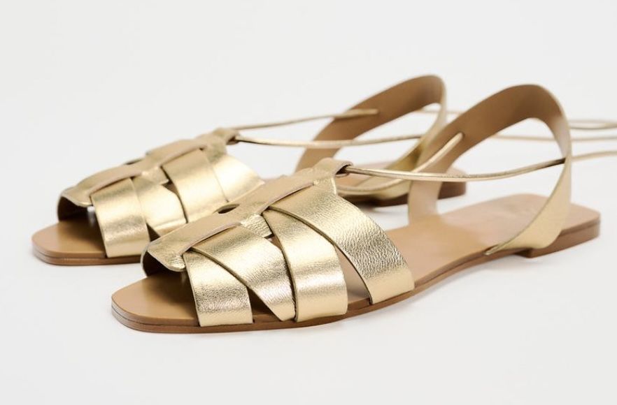 Flat Sandals Zara Sandalias Cuerdas Sandalia Plana Abalorios Zara