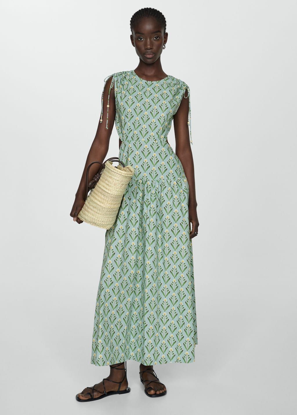 Moda Mango Vestido Camisero Estampado Vestido Estampado Vestido