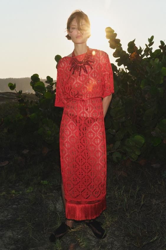 Vestido Rojo Crochet Zara Vestidos De Crochet 'boho' De Zara