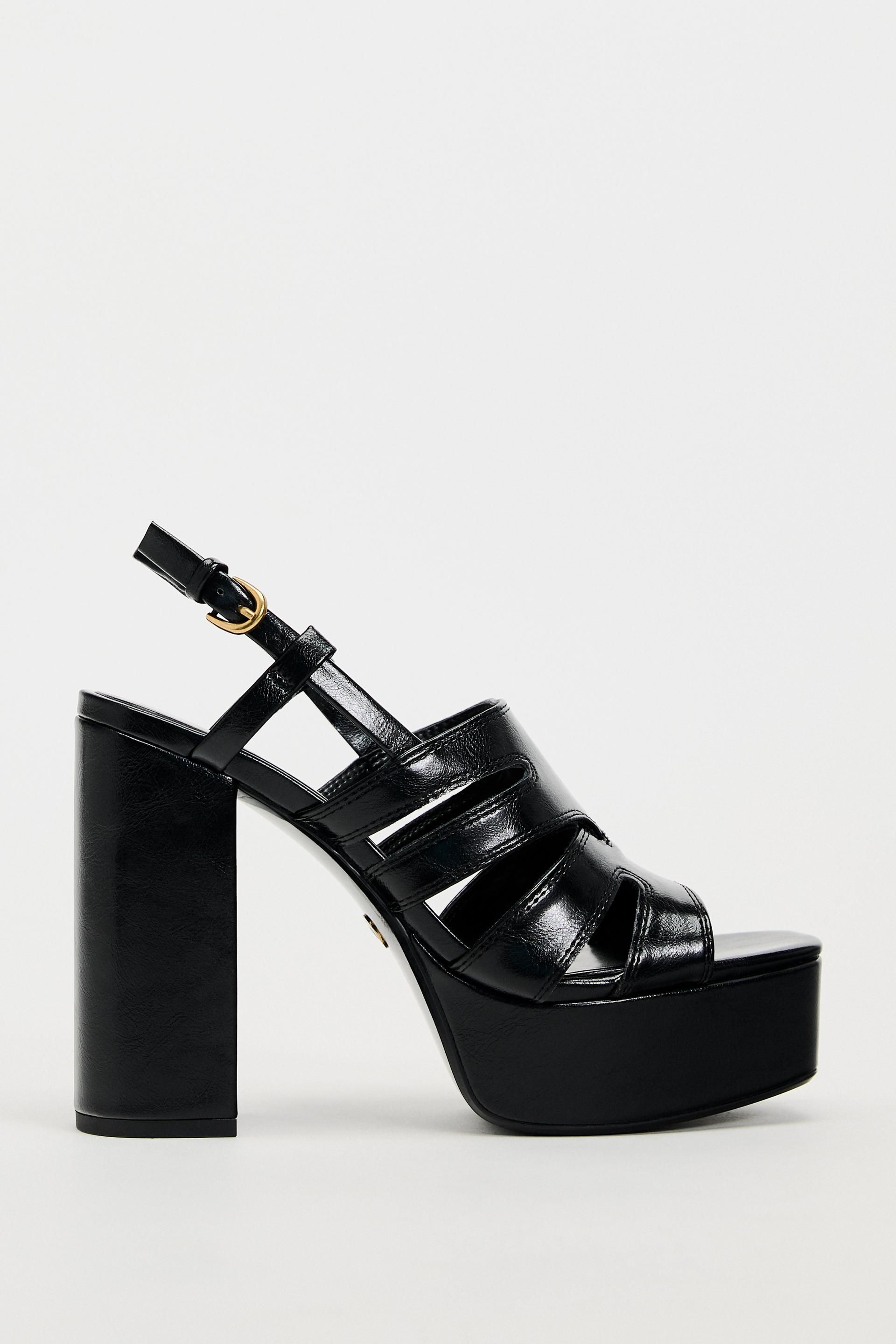 Zara Tendencias Sandalias Negras Tacon Zara Sandalias De Tacón Con