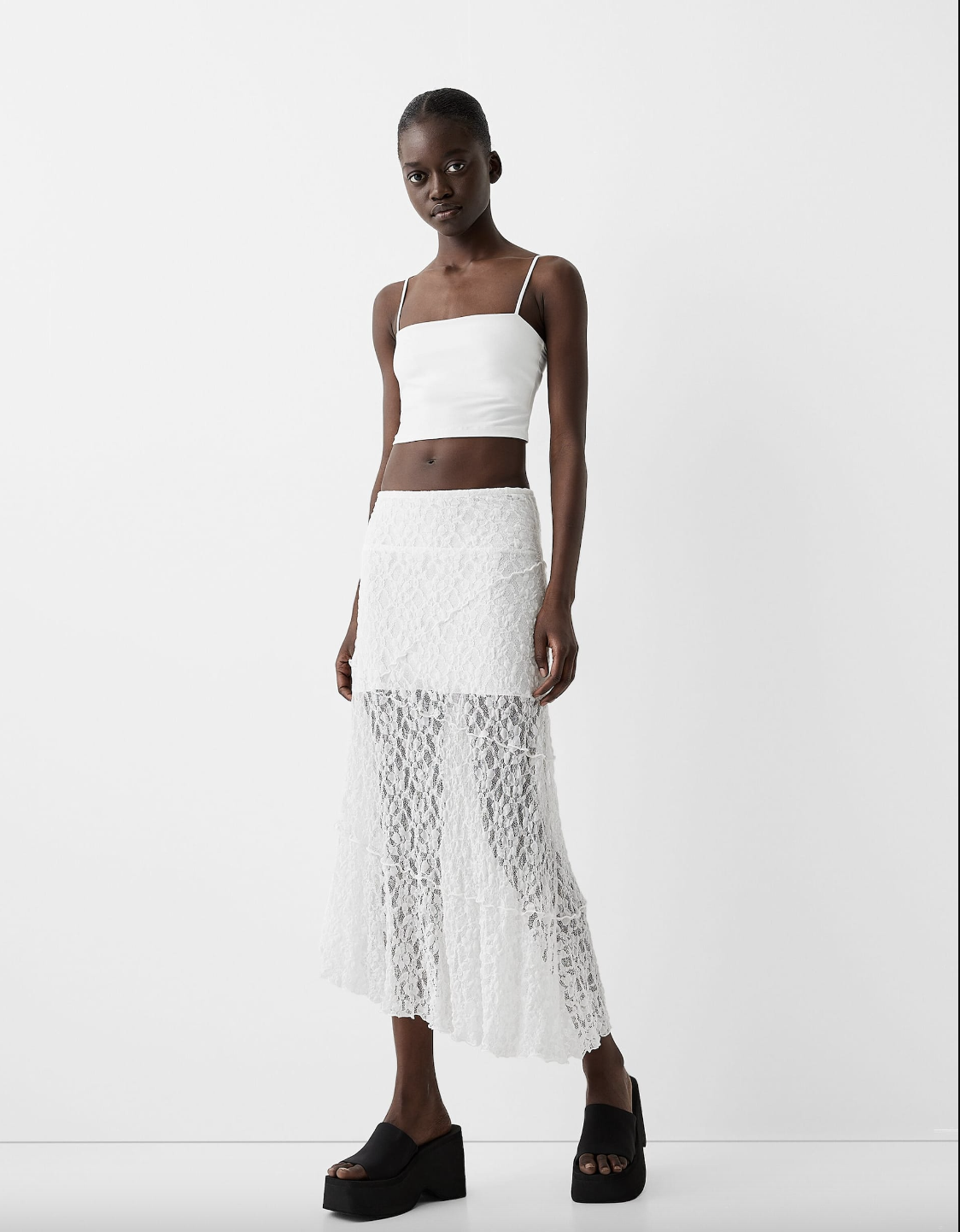 Falda Pantalon Mujer Bershka Bershka Tiene Una Falda De Encaje