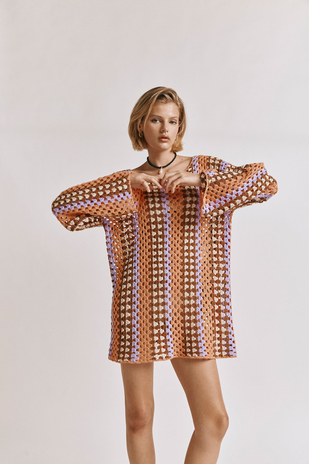 oversized long knit dress Bold Oversized Knit Dress and Slip