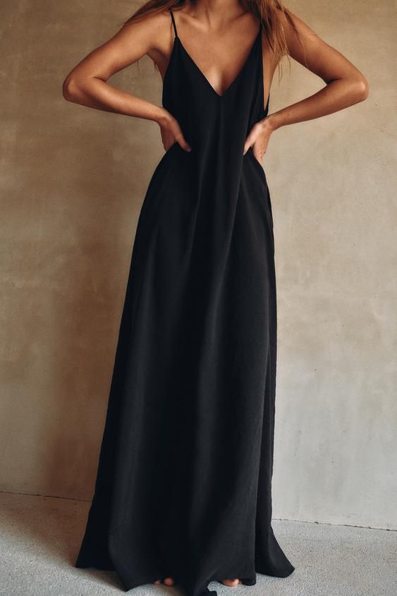 Maxi Vestido Vestido Negro Largo Outfit Outfit Maxi Vestido Negro
