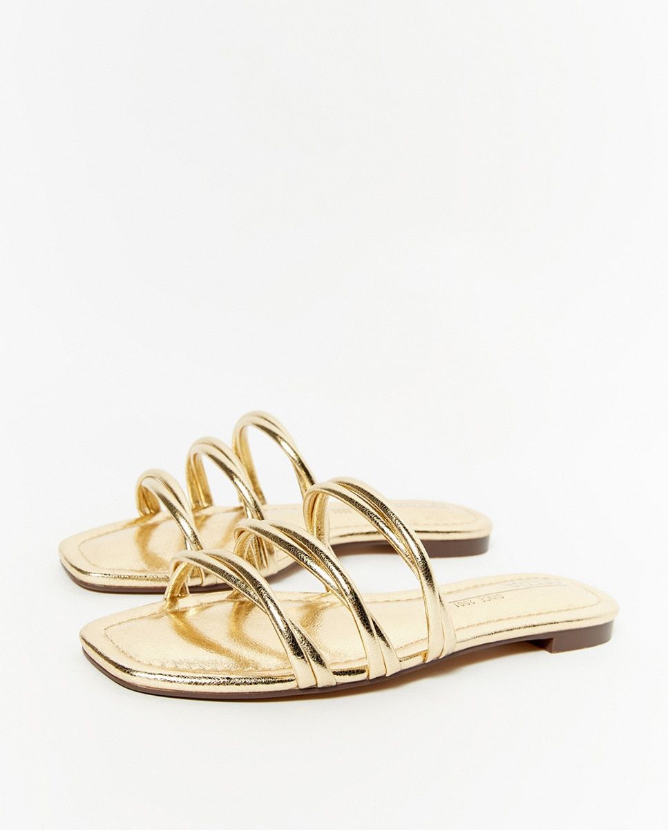 Doradas Zara Zara Zapatillas Esparto Zapatos CuÃ±as Esparto