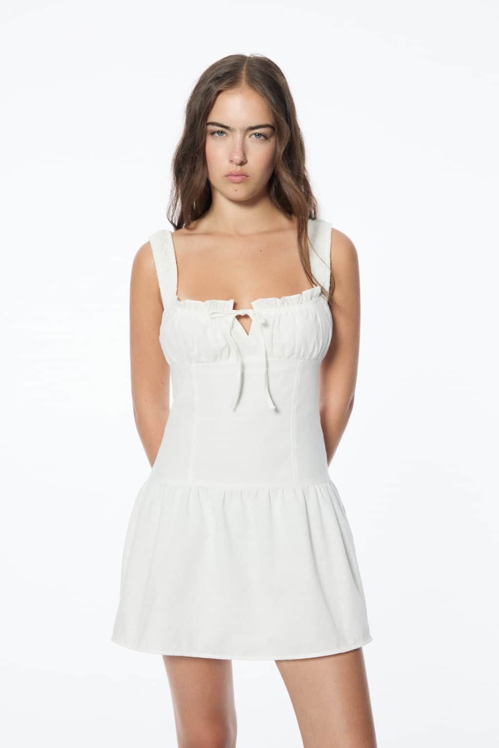 Vestido Blanco Pull And Bear Vestido Camisero Vestido Blanco Corto