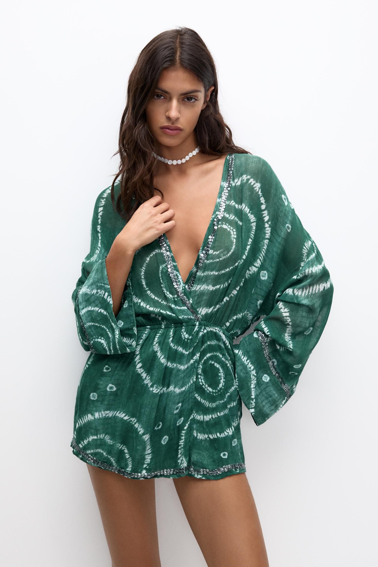 Vestido Verde Lentejuelas Pull And Bear Vestido Verde Vestido Pull