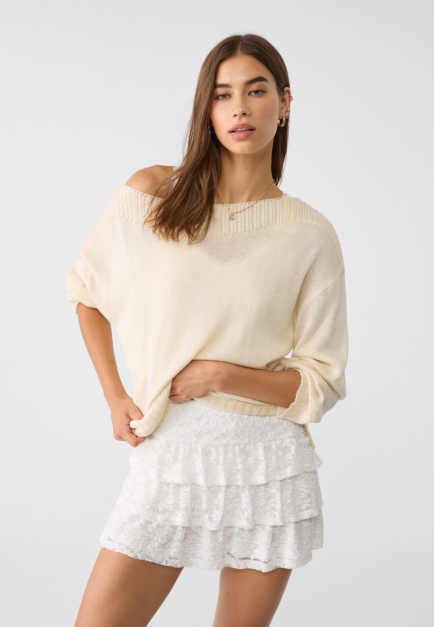 Outfit Falda Blanca Blusas Para Faldas Anchas Trajes De Falda