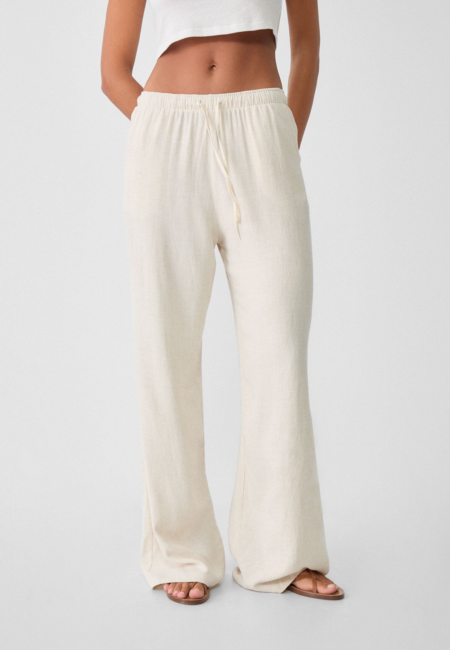 Gutteridge Pantaloni Di Lino Bianco Linen Pants Men Pantaloni Lino