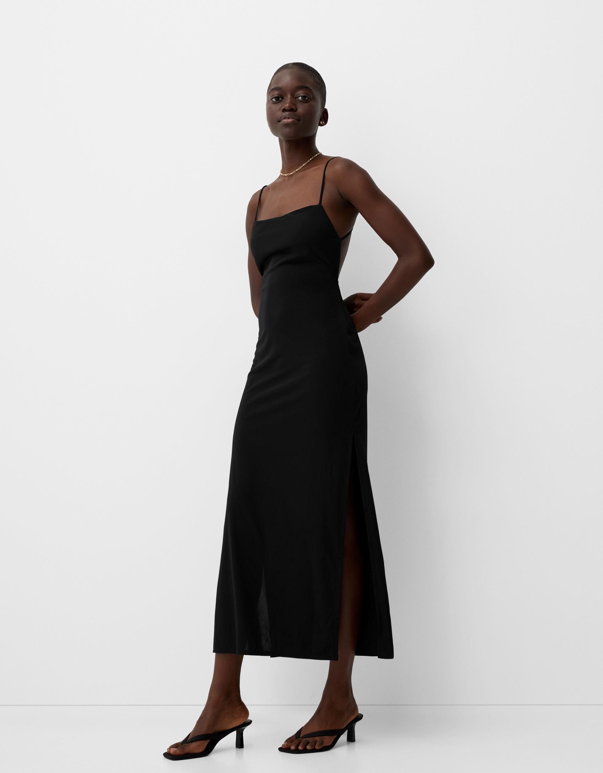 Vestido Midi Bershka Vestidos Mexico Vestidos Nueva Coleccion