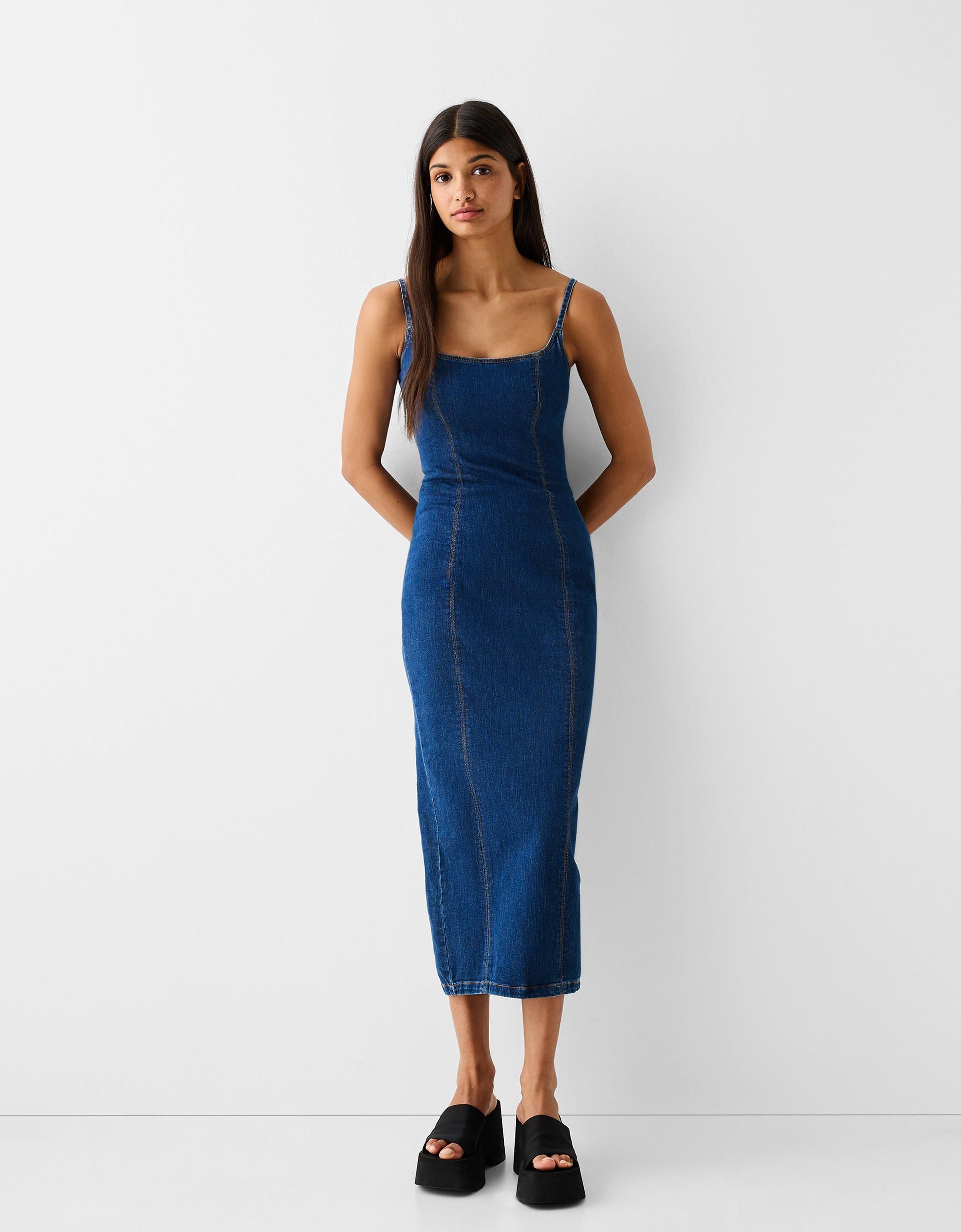 Collection Bershka Vestido Lentejuelas Azul Bershka Bershka 2025