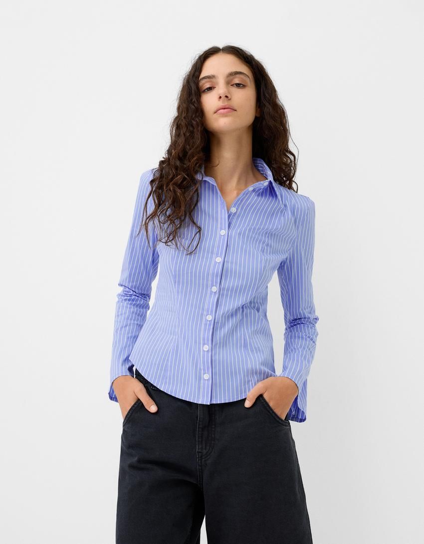Camisa Entallada Camisa Vaquera Mujer Bershka Camisa Conjunto