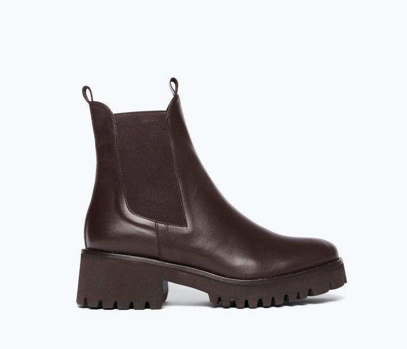 【COSYHARU】Flat square chelsea boots brown Flat square chelsea boots -BROWN- - 코시하루