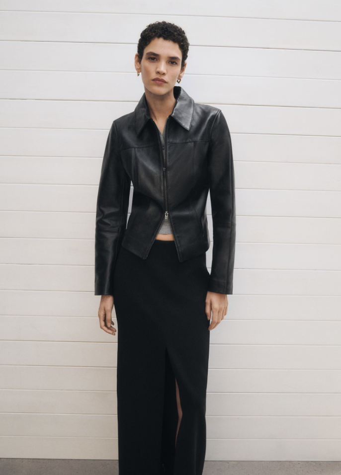 Combinar Chaqueta Chaqueta Para Vestido Cuero Negro Chaqueta De