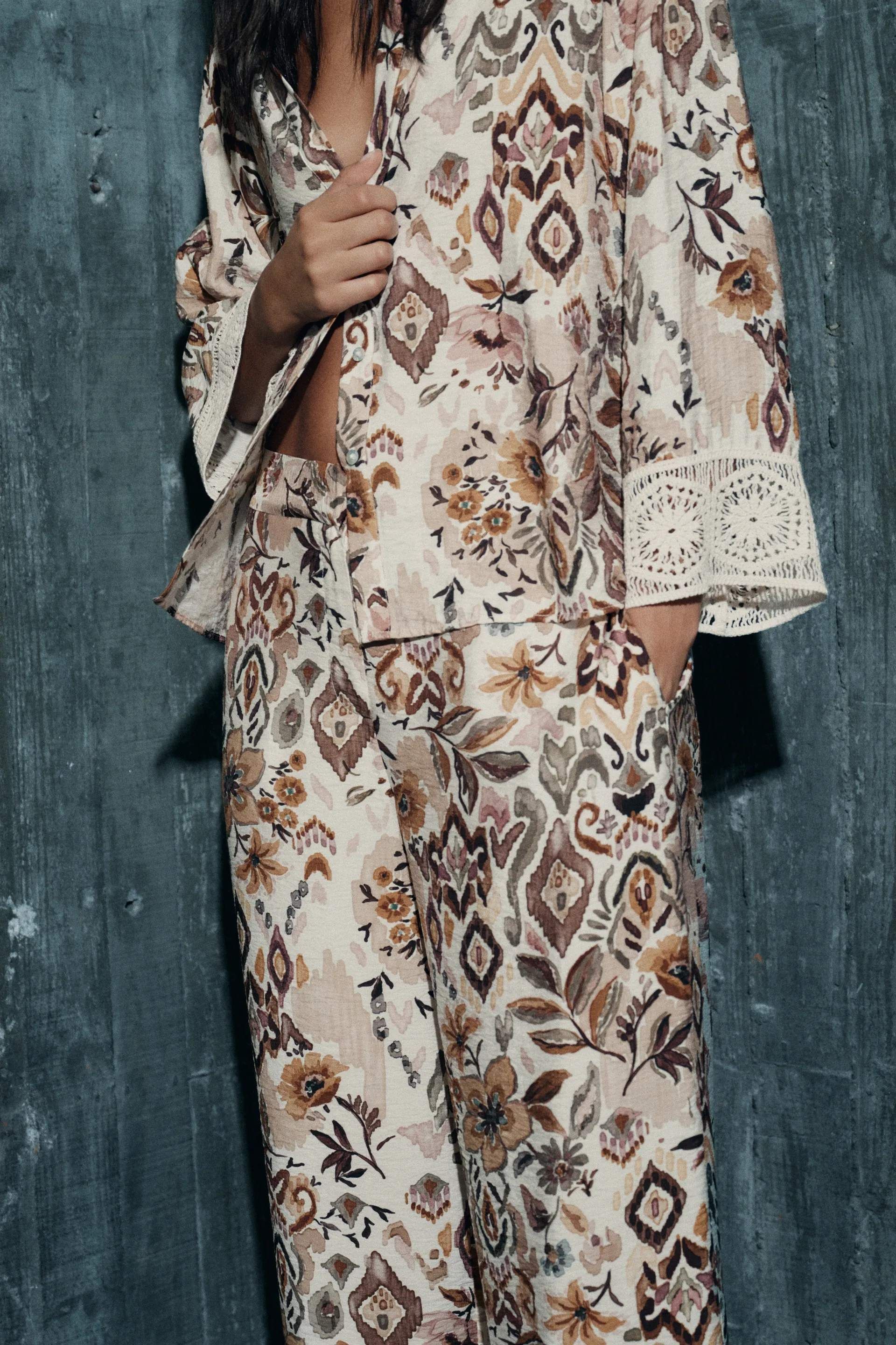 Otoño Invierno Zara Blusa Estampado Floral El Vestido Largo