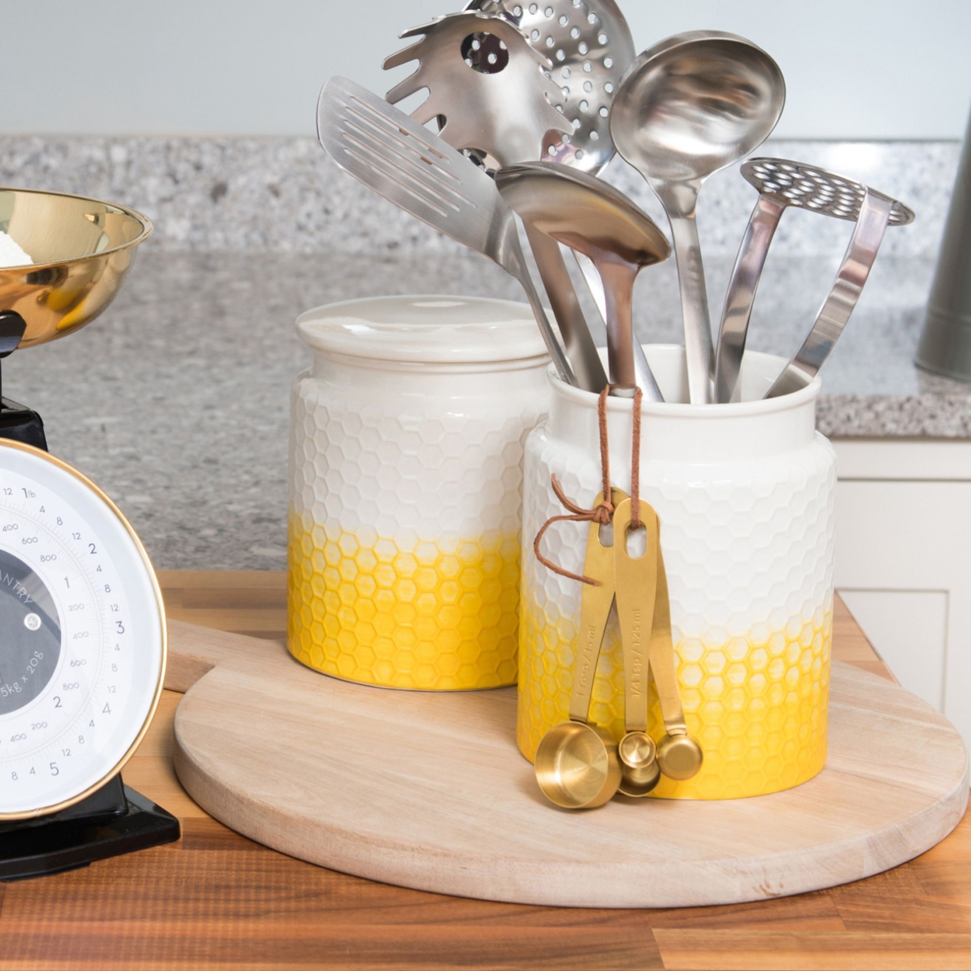 mustard yellow kitchen accessories