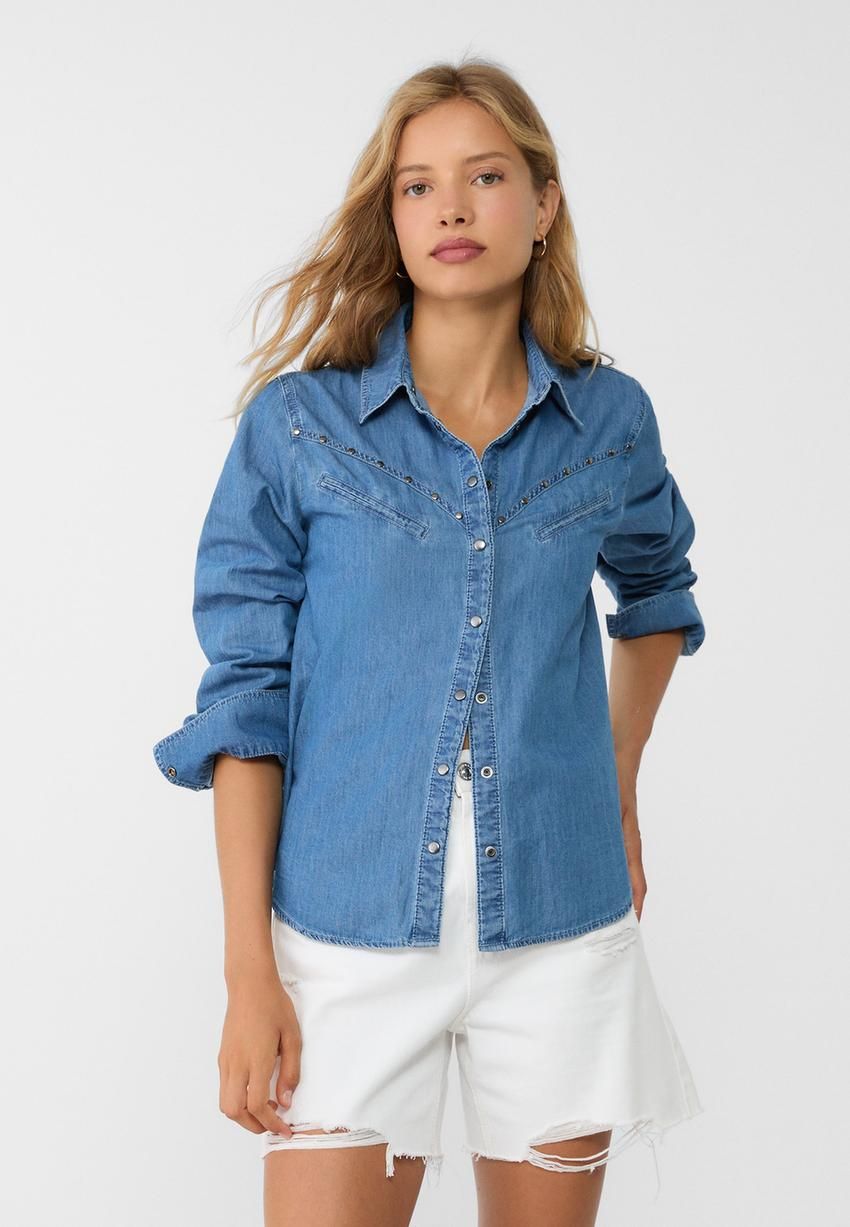 Combinar Camisa Zara Camisa Vaquera Mujer Camisas Vaqueras De