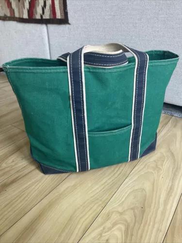 希少old llbean 80's後期-90's BOAT AND TOTE Vintage LL Bean Boat And Tote Canvas Bag XL Black & Brown