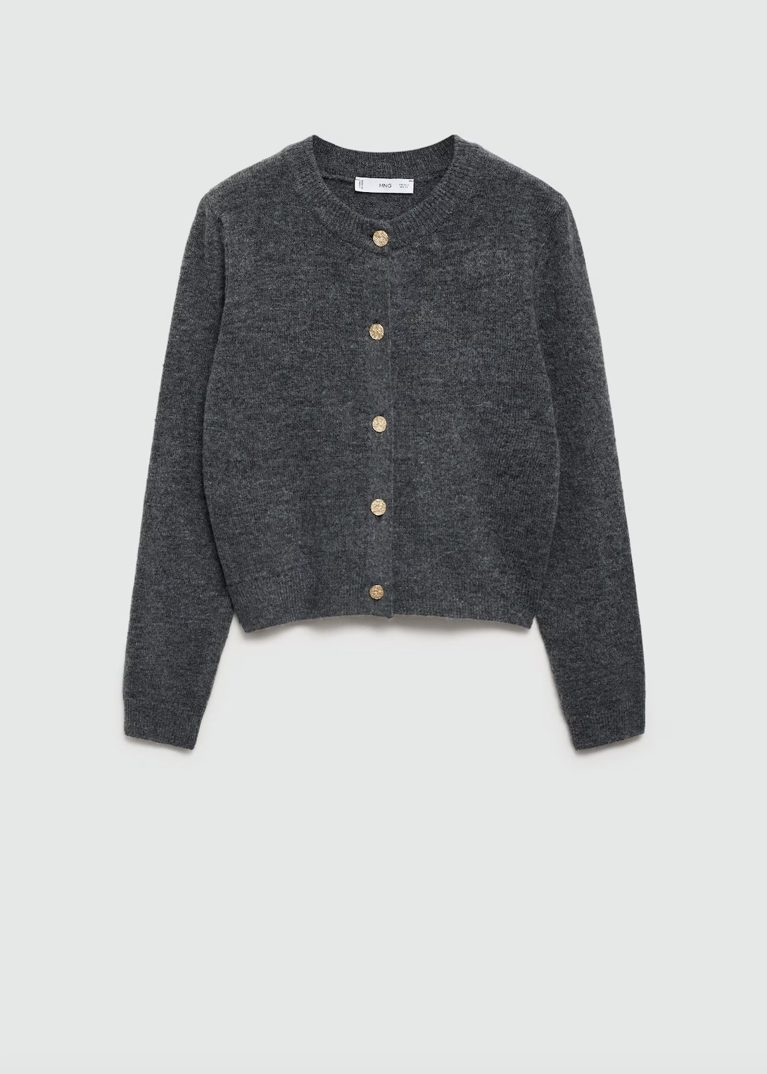 Cardigan Punto Botones Joya Chaqueta Punto Negra Mujer Mango Mango