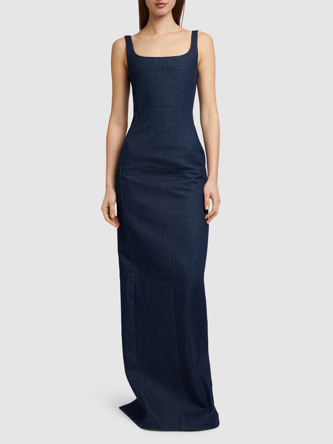 sienna miller denim dress Sienna Miller Wears A Denim Maxi Dress In London 2024