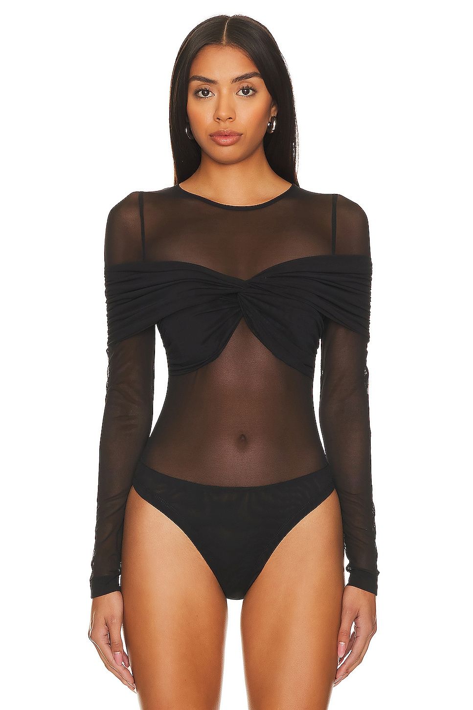 Where To Shop Joanne's Black Mesh Bodysuit From 'Nobody