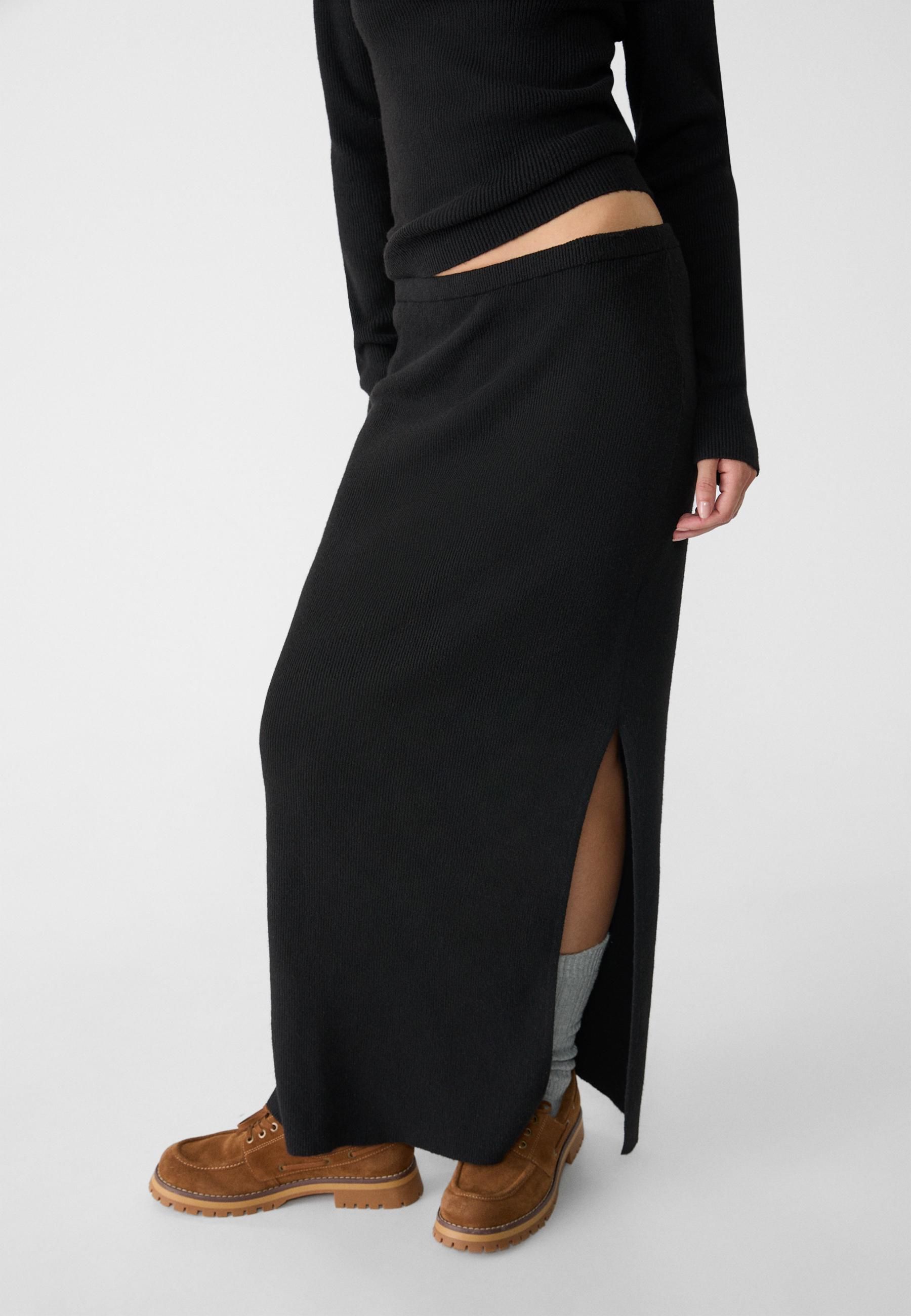 Falda Midi Pareo Falda Pareo Efecto Piel Stradivarius Zara Falda