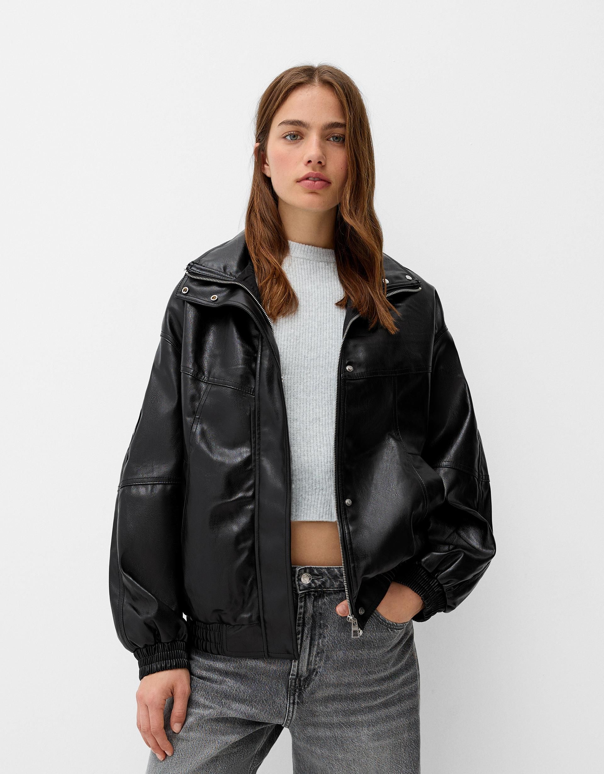 Bershka Chaquetas Fashion Mujer Americanas Negras Mujer Bershka