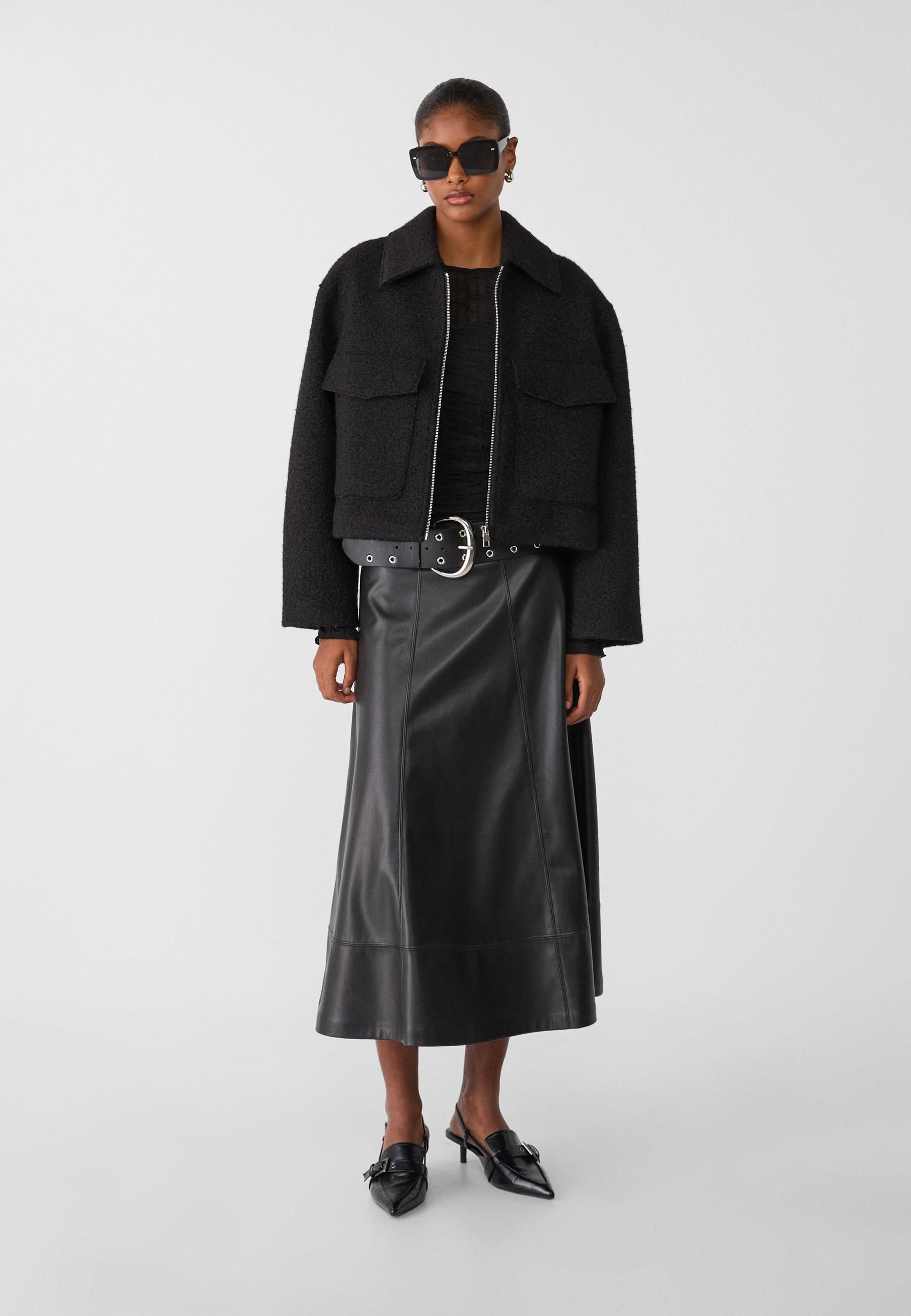 Look Falda Conjunto Falda Cuero Faldas Largas Efecto Piel De Zara