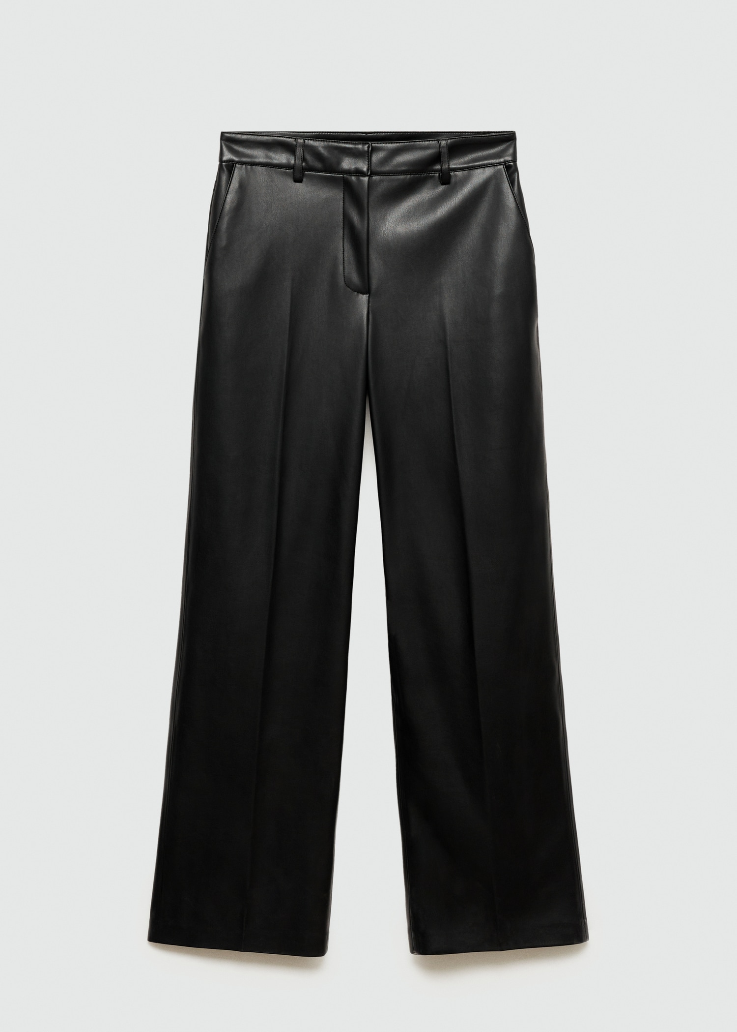 Flare Trousers Baggy Leather Pants Zara Split Hem High Waisted