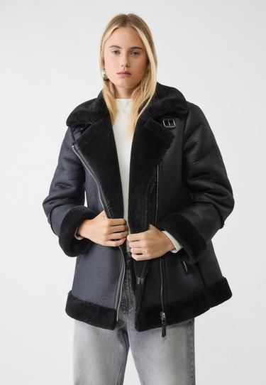 Doble Faz Stradivarius Abrigos Y Parkas Abrigos Stradivarius Black