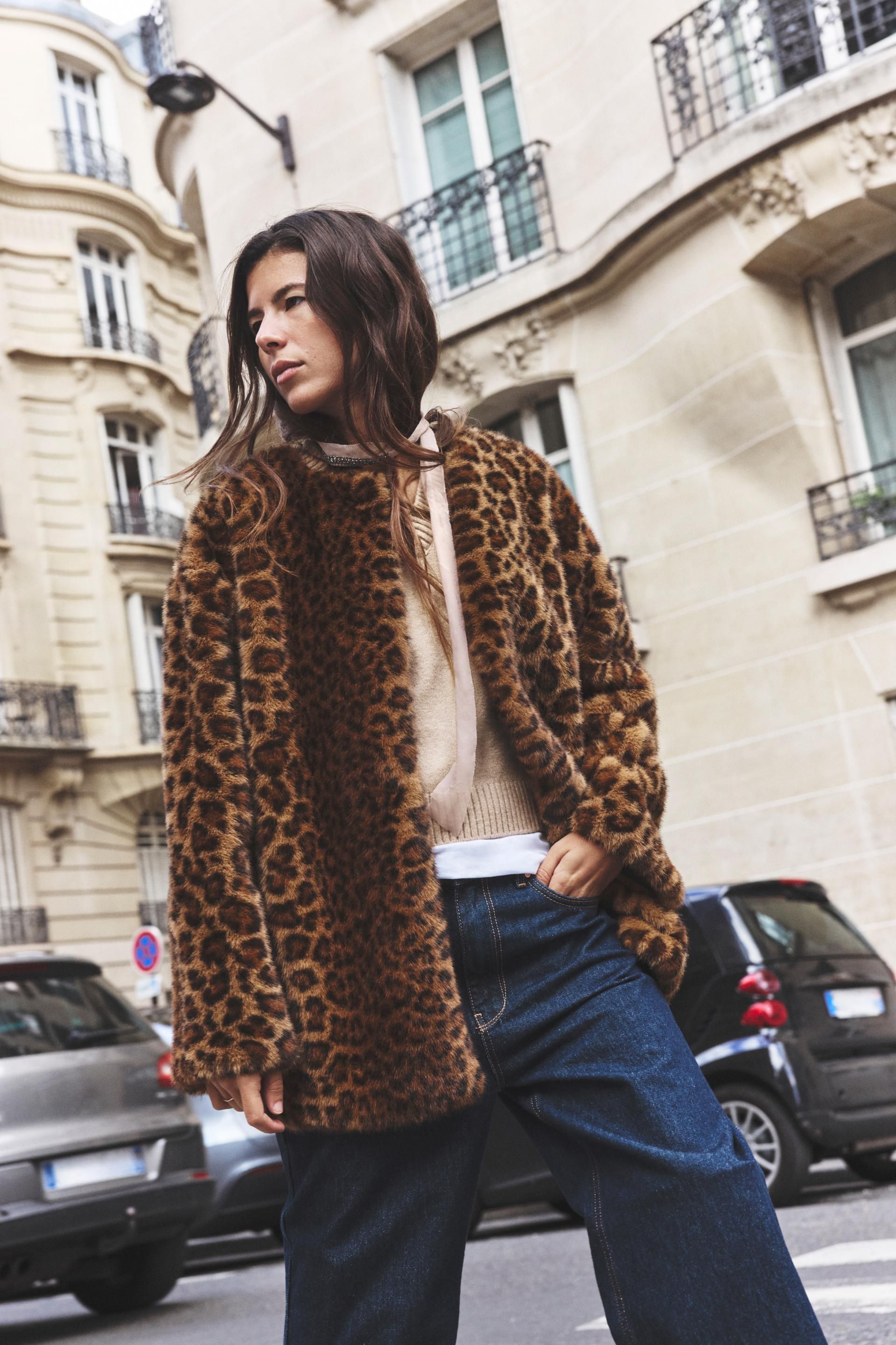 Cazadora Acolchada Chaqueta Vaquera Leopardo Zara Abrigo Leopardo